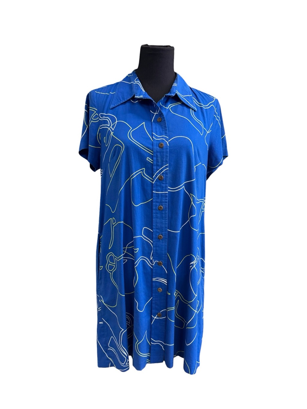 Sig Zane Midi Dress – Size Medium – Blue Abstract Print